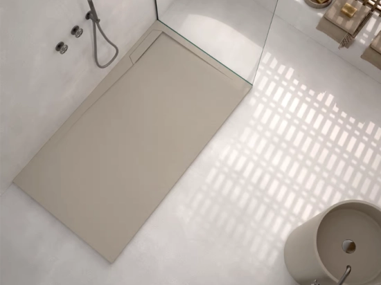 Bac douche italienne design, avec évacuation d'eau en angle, Largeur 110 à 200 x l. 70 à 90 cm, anti glissant, fabrication sur mesure, LIVRAISON OFFERT